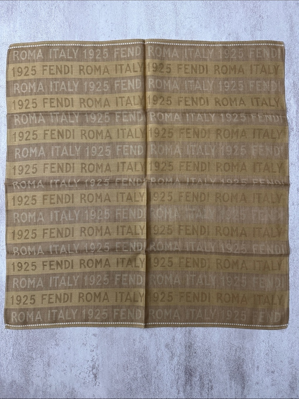 Fendi Beige and Brown Logo Jacquard Scarf